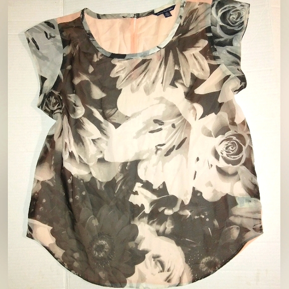 Gorgeous AMERICAN EAGLE Colorblock Floral Print Blouse ~Medium~ - Picture 12 of 16